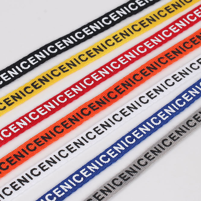 Custom Print Elastic Ribbon Single Face Collar Garment Polyester Bag Edging Strap Webbing For Clothing With Logo