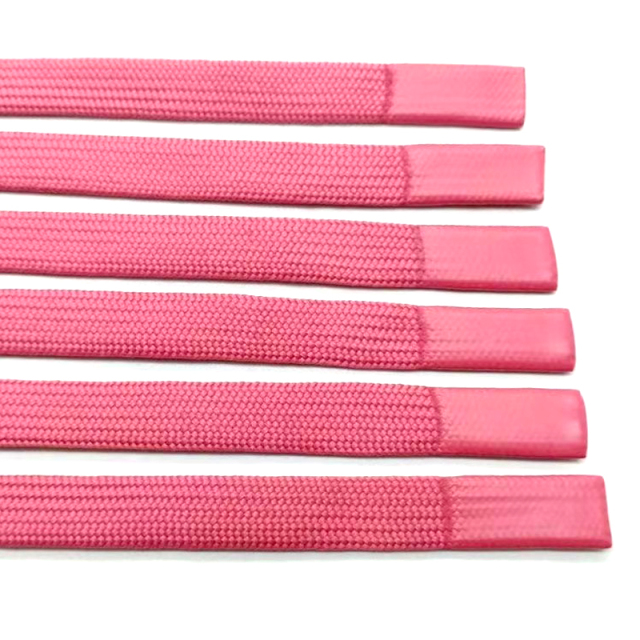Custom drawcords aglet flat hoodie drawstring cord cotton string with silicone tip end shoelace polyester flat shoelace