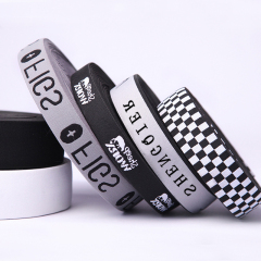 Custom Printed Textile Non-slip Webbing Multicolor Nylon Anti-slip Webbing Elastic Bands for Hair Band Waistband