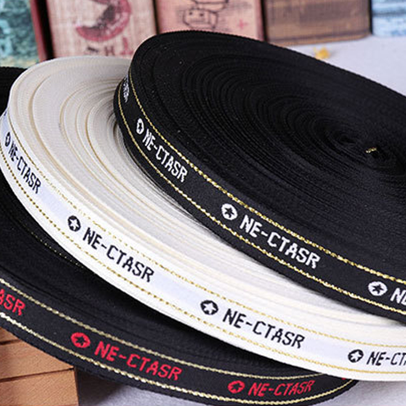 DIY Custom Logo Letter Design Elastic Waistband Stretch Elastic Band Jacquard Garment Tape For Bags Clothing Webbing