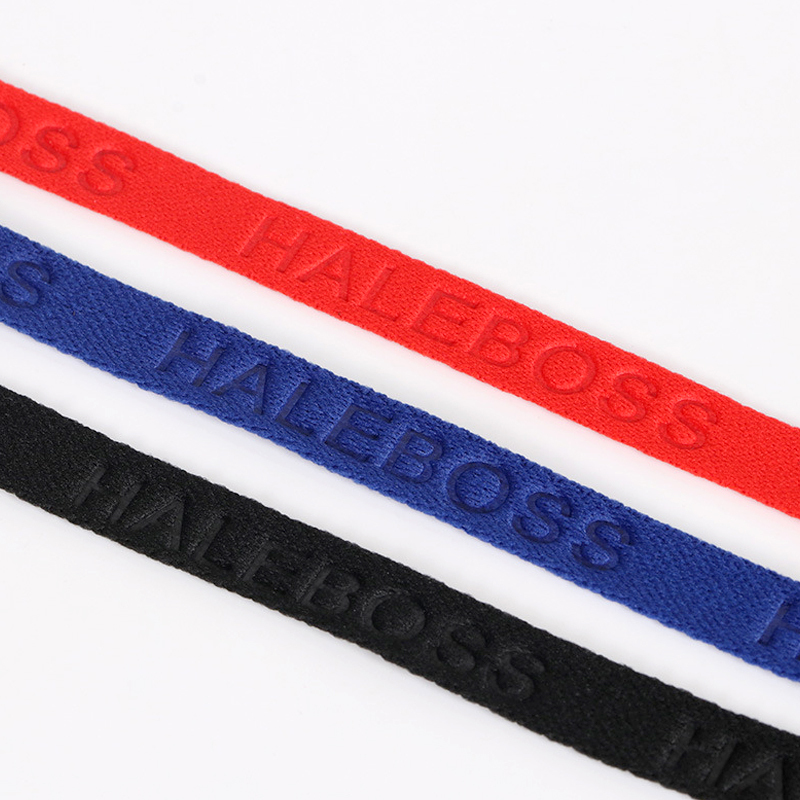 Custom woven herringbone embossed cotton tape printing T-shirt back collar edge strap neckline webbing for garment accessory