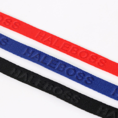 Custom woven herringbone embossed cotton tape printing T-shirt back collar edge strap neckline webbing for garment accessory