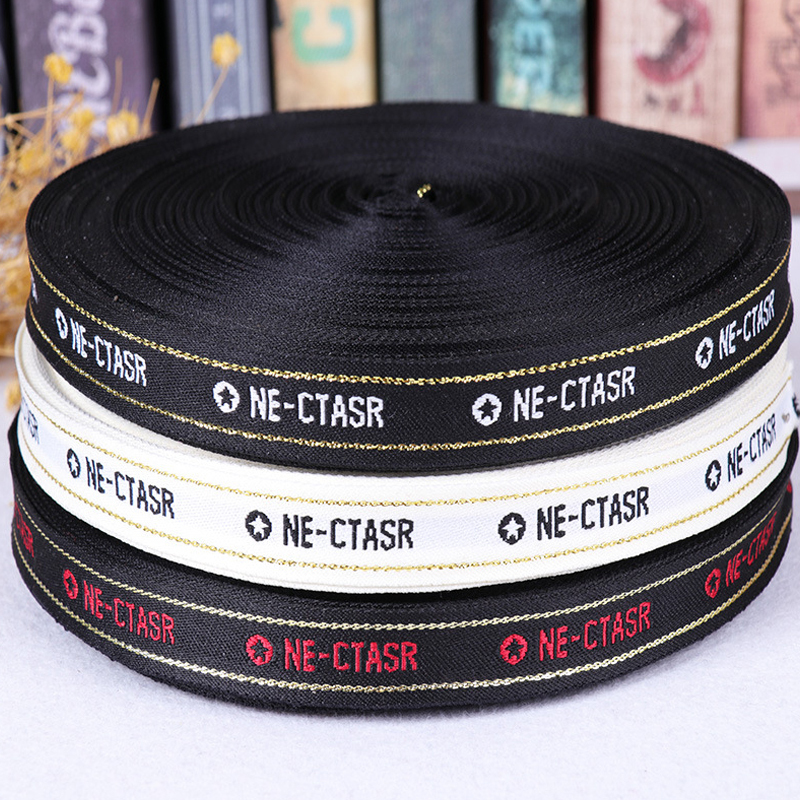 DIY Custom Logo Letter Design Elastic Waistband Stretch Elastic Band Jacquard Garment Tape For Bags Clothing Webbing