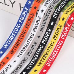 Custom Print Elastic Ribbon Single Face Collar Garment Polyester Bag Edging Strap Webbing For Clothing With Logo