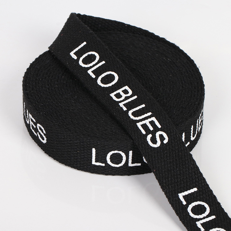 Custom Brand Fashion Logo Elastic Band Spandex Polyester Printed Webbing Strap Lettered Jacquard Elastic Band