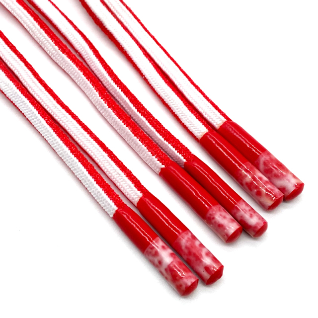 Customized two-tone drawstring with silicone dipped ends cord for sweatpants shoelace bag hoodie drawcord tipping