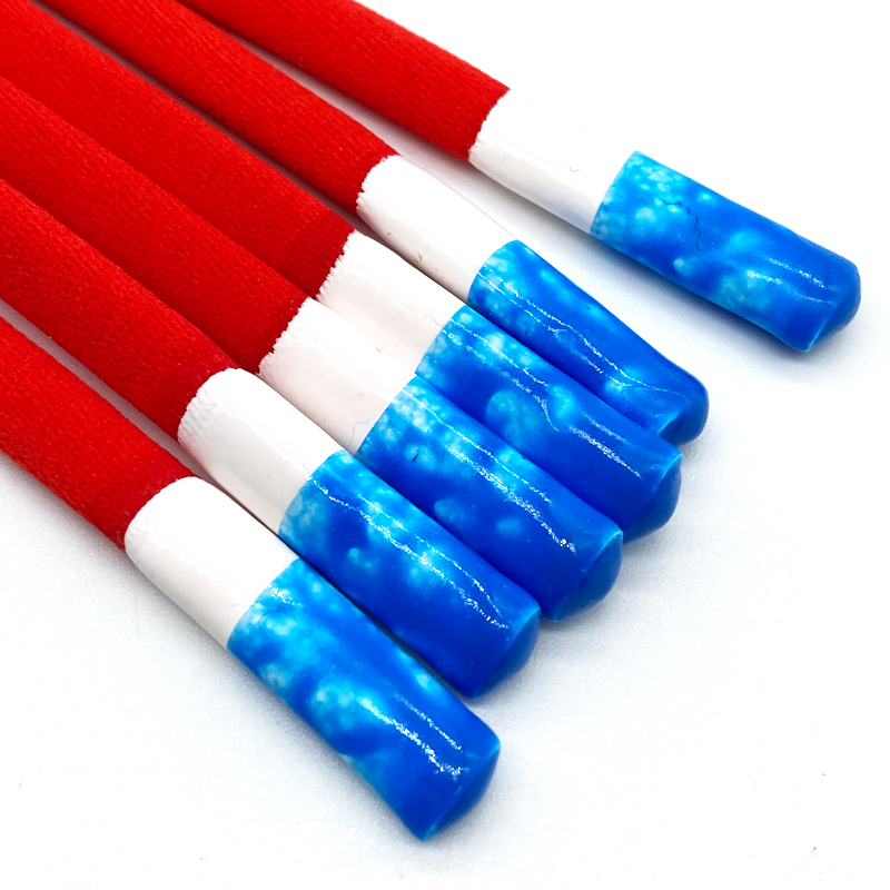 Wholesale two-tone drawstring hoodie drawcord for garments polyester cotton cord and silicone tip round cords