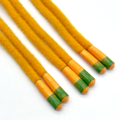 Wholesale Custom Drawcord with Silicone Tips Polyester Cotton Rope for Hoodie Sweatpants Bags round Shape Twisted round String
