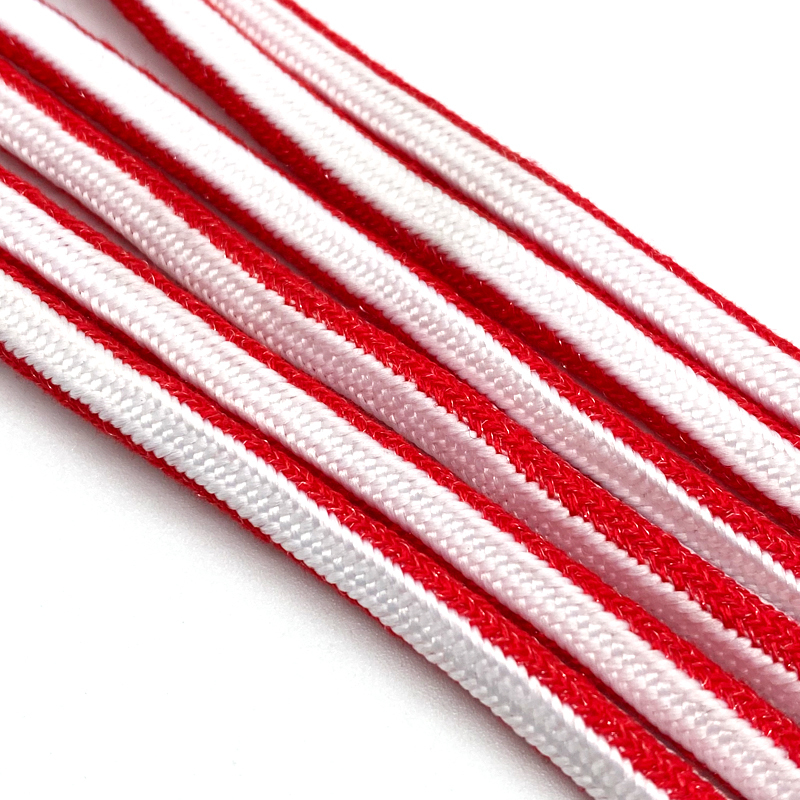 Customized two-tone drawstring with silicone dipped ends cord for sweatpants shoelace bag hoodie drawcord tipping