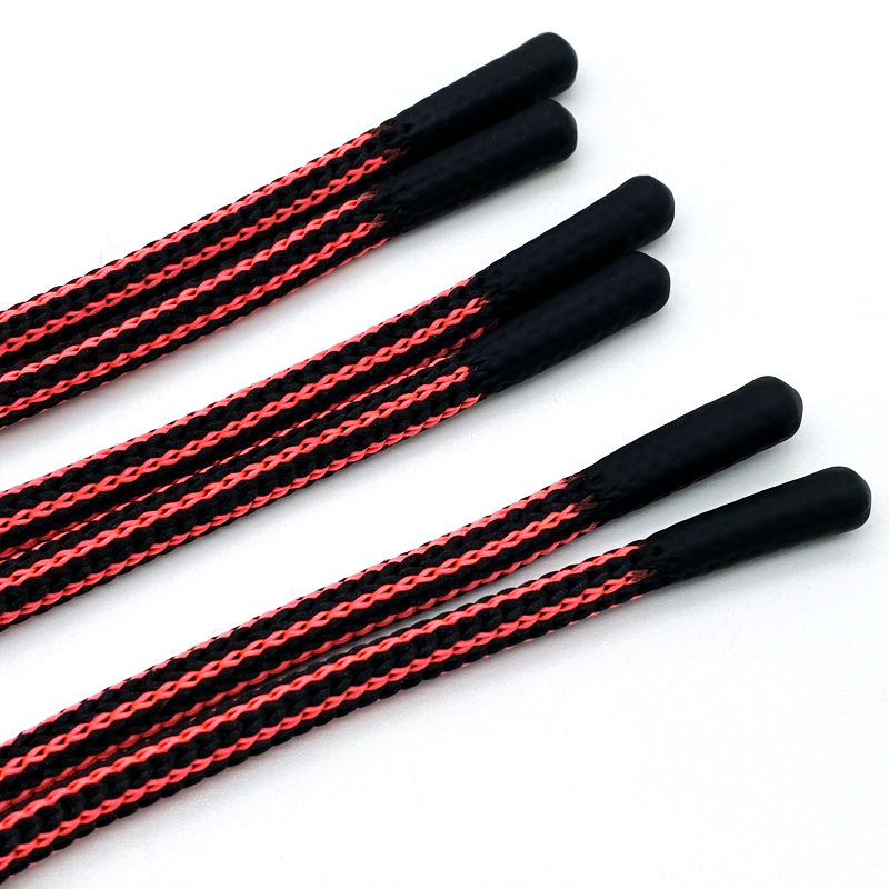 Custom High Quality Polyester Round Hoodie drawstring silicone dipped design drawcord For shorts garments cords