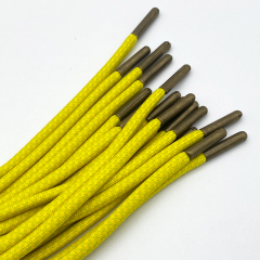 Custom Two-Color Braided Cotton Rope 6mm round Diameter with Coated Finish Pant Hoodie Clothing Accessories Bronze Metal Logo