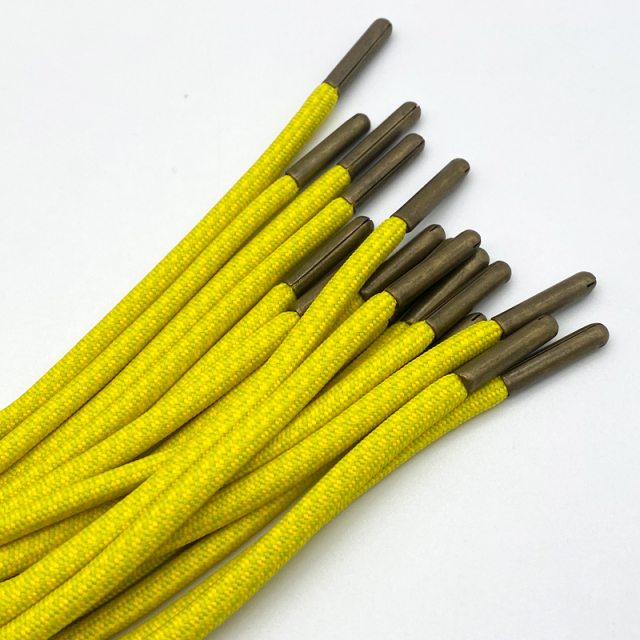 Custom Two-Color Braided Cotton Rope 6mm round Diameter with Coated Finish Pant Hoodie Clothing Accessories Bronze Metal Logo