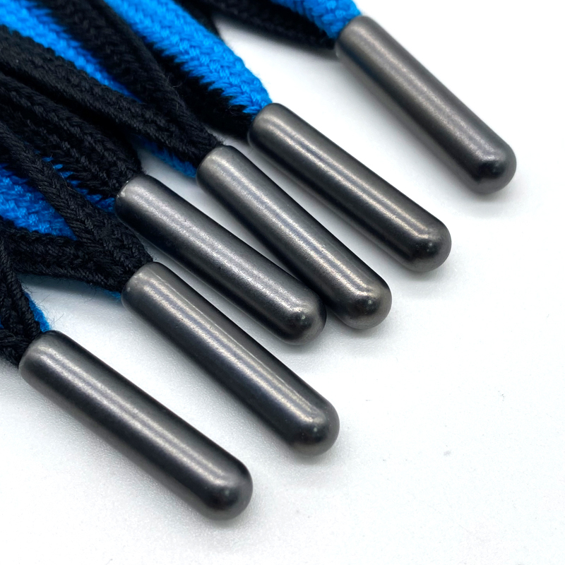 Wholesale Two-Tone Polyester Flat Drawstrings Metal Tips Hoodies Custom Accessories Recyclable Braided 10mm Bags Garments