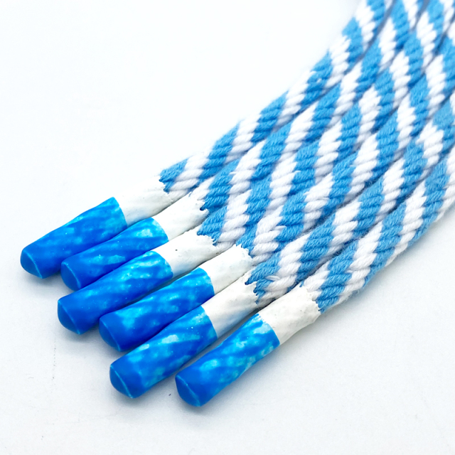 Fashion polyester with coated silicone dipping end drawcords and shoelaces for hoodie sportswear garment rope