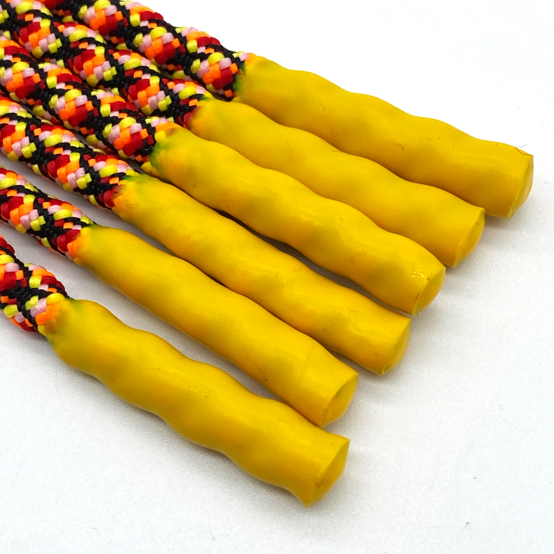 Factory custom hoodie silicone dipped drawcord shoelace garment polyester drawstring Braided cord design drawcord