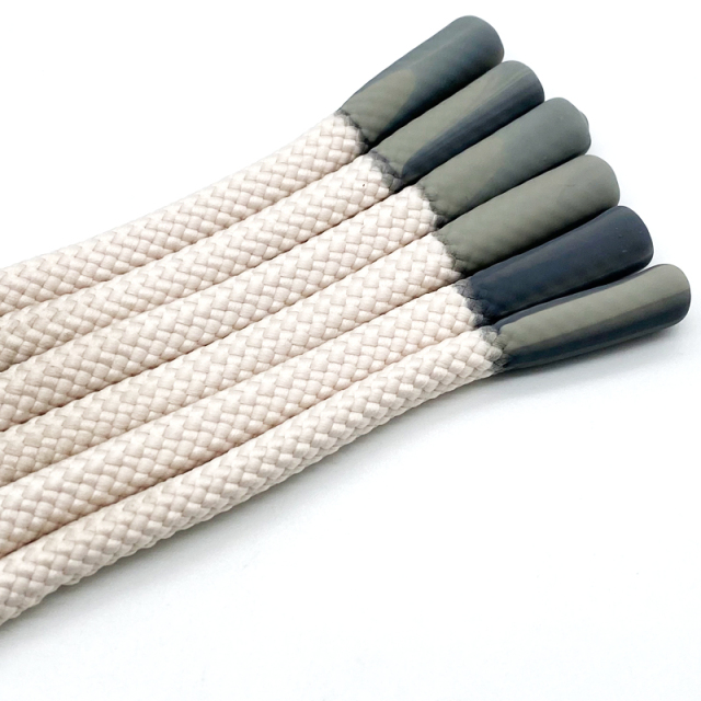 High quality Linen Skein thicker string custom cotton rope silicone tips circular shoelaces drawstring Hoodie for shorts