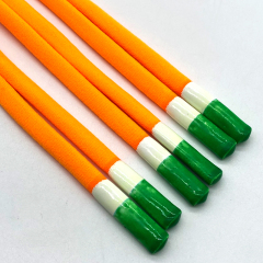 Wholesale two-tone drawstring hoodie drawcord with silicone tips for garments polyester cotton cord for sweatpants