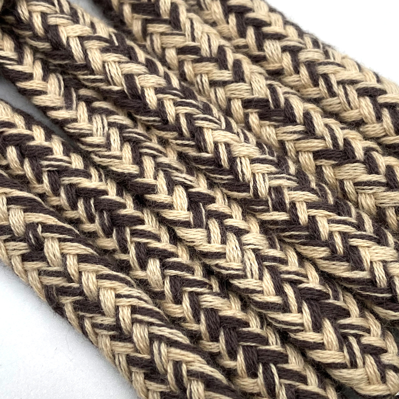 Custom two-color drawstring braided cotton rope clothing accessories Custom logo Metal hoodie rope High quality