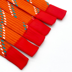 High quality logo silicone head braided sports pants waist drawstring fashion hoodie drawcord tipping and polyester flat rope