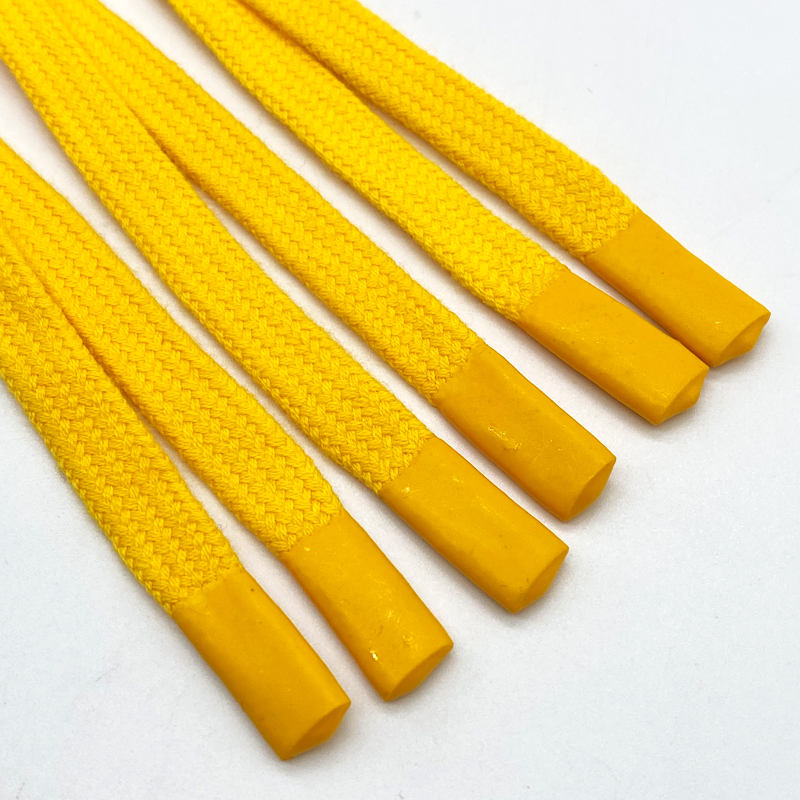 Hoodie string drawstring cord Flat hoodies draw string polyester & cotton rope laces drawcord dipping plastic tips