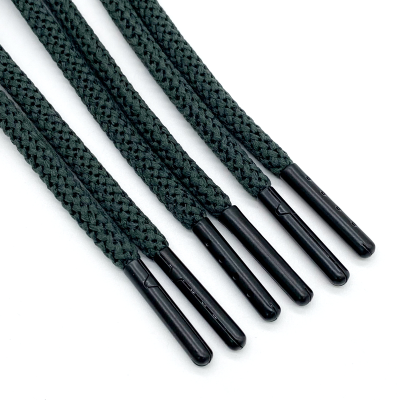 custom hoodie drawstrings round drawstring cord for sweatpants hoodie string aglet plastic tips polyester cotton drawcord