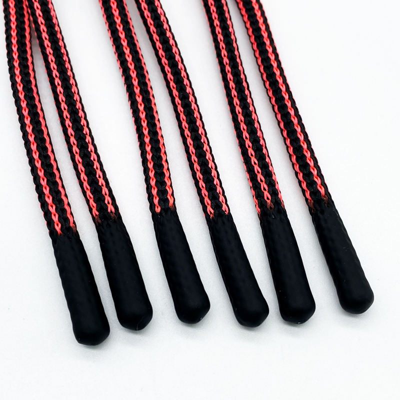 Custom High Quality Polyester Round Hoodie drawstring silicone dipped design drawcord For shorts garments cords