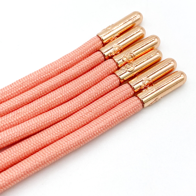 Custom Logo Color Elastic Braided Terylene Drawstring Metal Tip 6mm Cotton Drawstring Sweatpants Hoodies Rope Recyclable