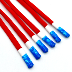 Wholesale two-tone drawstring hoodie drawcord for garments polyester cotton cord and silicone tip round cords