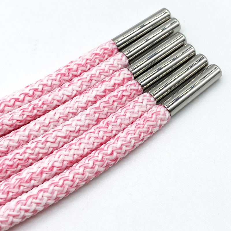 Factory Custom Tip Metal Hoodie Rope Round String shoelaces for Garment Drawstring Hoodie drawcord cord