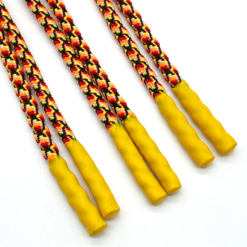 Factory custom hoodie silicone dipped drawcord shoelace garment polyester drawstring Braided cord design drawcord