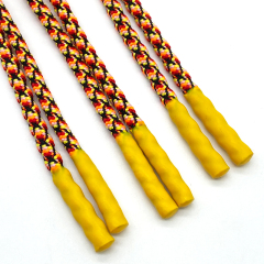 Factory custom hoodie silicone dipped drawcord shoelace garment polyester drawstring Braided cord design drawcord