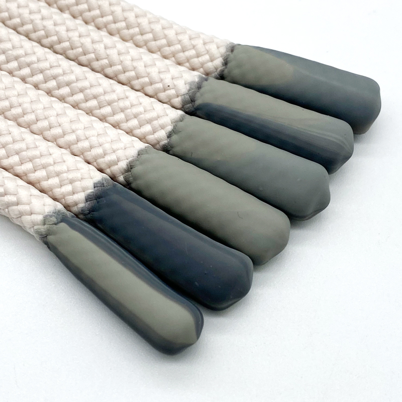 High quality Linen Skein thicker string custom cotton rope silicone tips circular shoelaces drawstring Hoodie for shorts