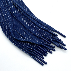 Factory wholesale Customized Printed Silicone Flat Cord Shoelaces with Laser plastic logo rope shoelaces drawcord tipping