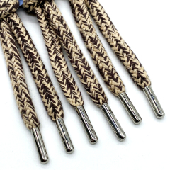 Custom two-color drawstring braided cotton rope clothing accessories Custom logo Metal hoodie rope High quality