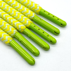Factory Customizable Macrame Cotton Cord Hoodie with Two-Tone Drawstring Plastic Tip Shape 5mm Braided Drawcord Shoes Garments
