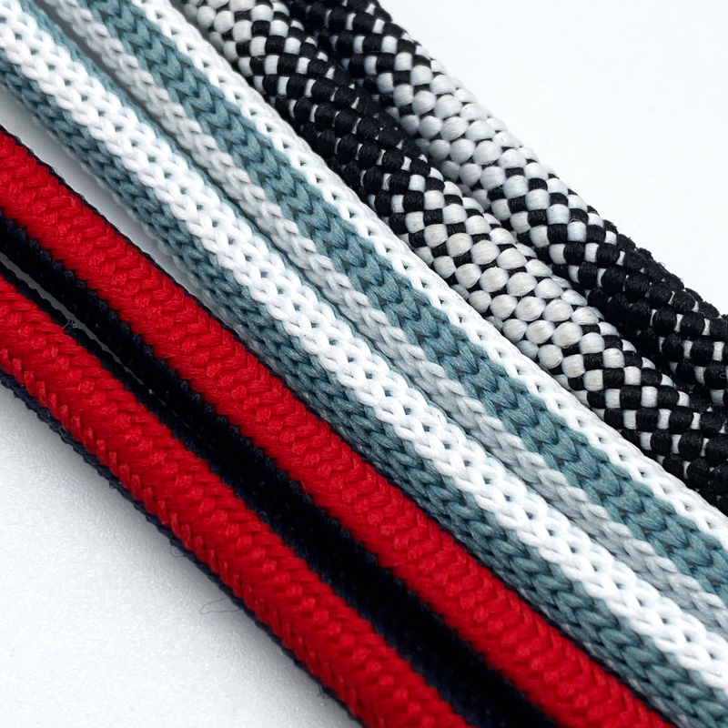 Custom round Drawstring Silicone drawcord decorative woven drawcord for bags garment home textile shoes