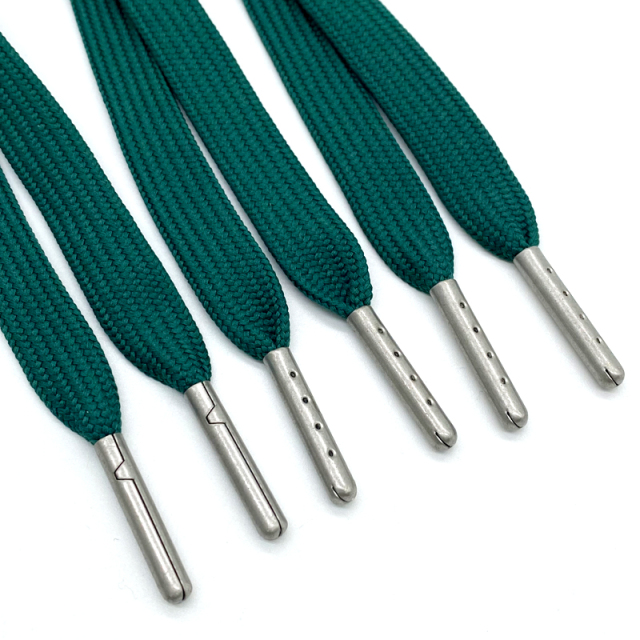 Recycled Polyester Rope Custom Garment Accessories Hoodie Draw Cords Flat Drawstring with Metal Tips Drawcord Tipping