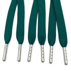 Recycled Polyester Rope Custom Garment Accessories Hoodie Draw Cords Flat Drawstring with Metal Tips Drawcord Tipping
