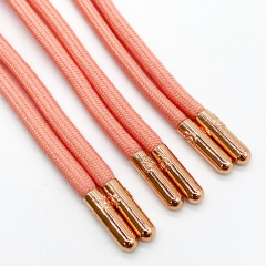 Custom Logo Color Elastic Braided Terylene Drawstring Metal Tip 6mm Cotton Drawstring Sweatpants Hoodies Rope Recyclable