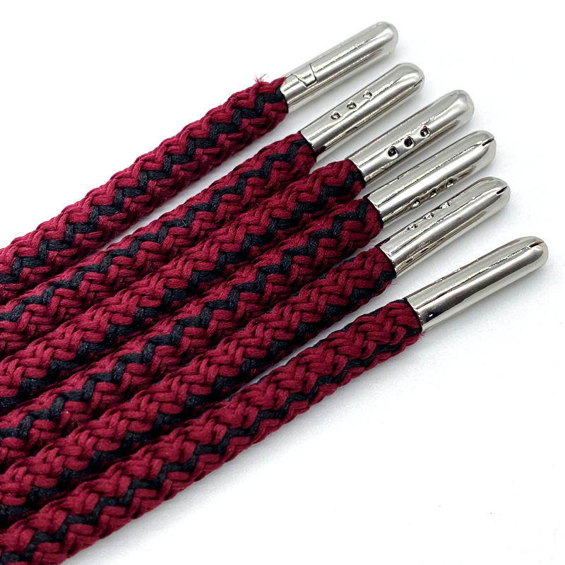 High quality pants rope hoodie custom round drawstring custom hoodie string aglet metal tips polyester cotton drawcord