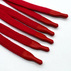 High quality custom hoodie string cotton flat drawstring silicone tip drawcord tipping cord for shorts