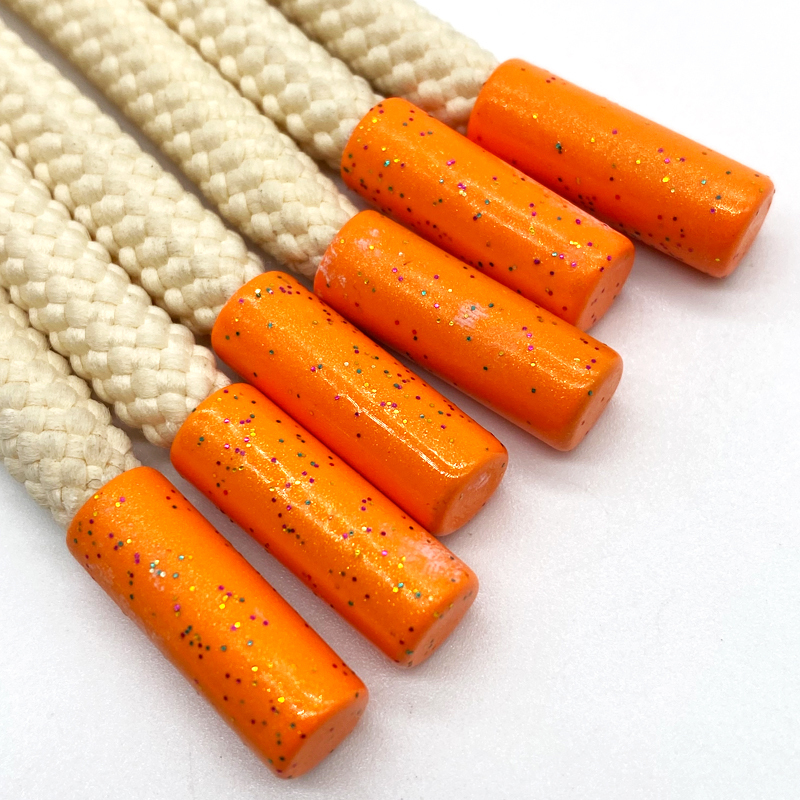 High quality Linen Skein thicker string custom cotton rope Metal tips Circular shoelaces drawstring Hoodie for shorts