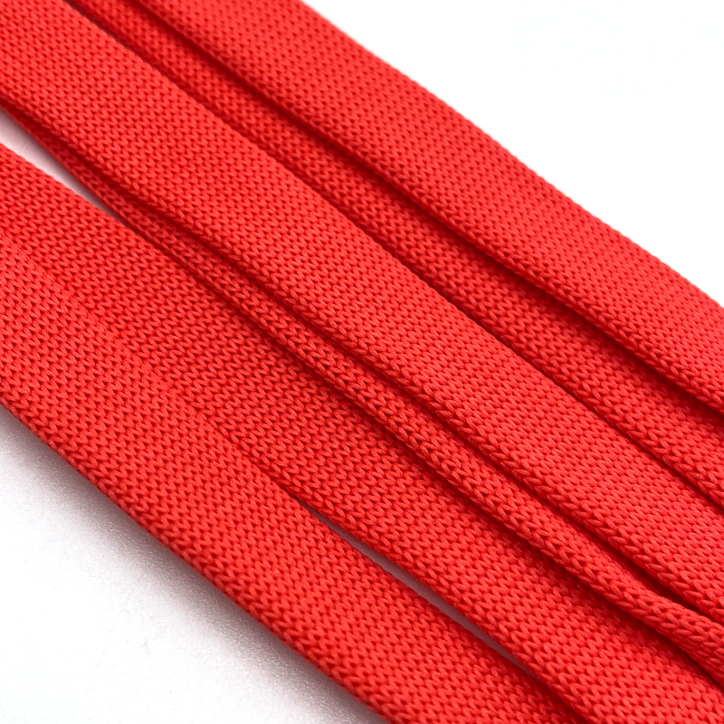 Recyclable custom flat drawcords metal aglets flat drawcord hoodies drawstring cord shoelaces for costume draw cords