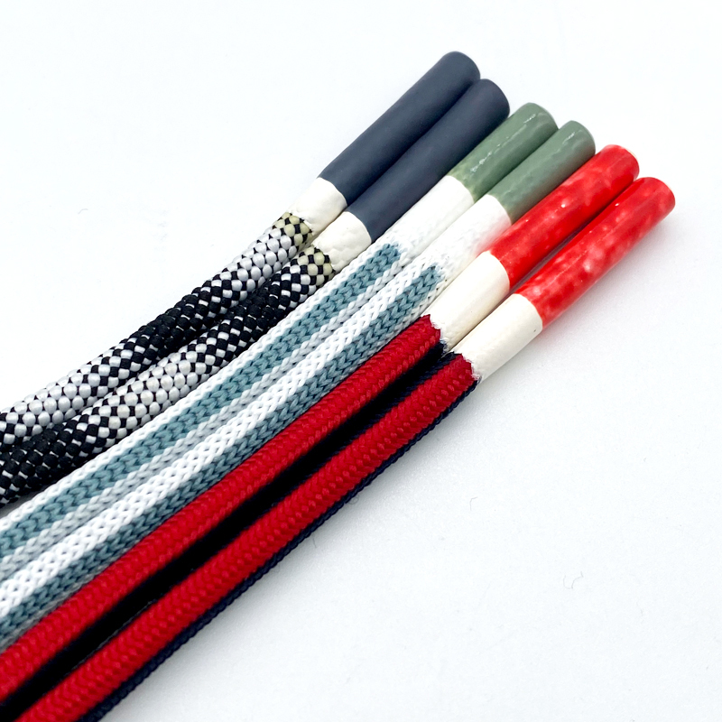Custom round Drawstring Silicone drawcord decorative woven drawcord for bags garment home textile shoes