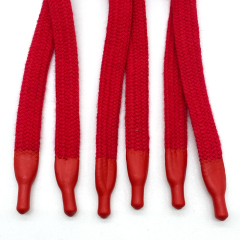 High quality custom hoodie string cotton flat drawstring silicone tip drawcord tipping cord for shorts