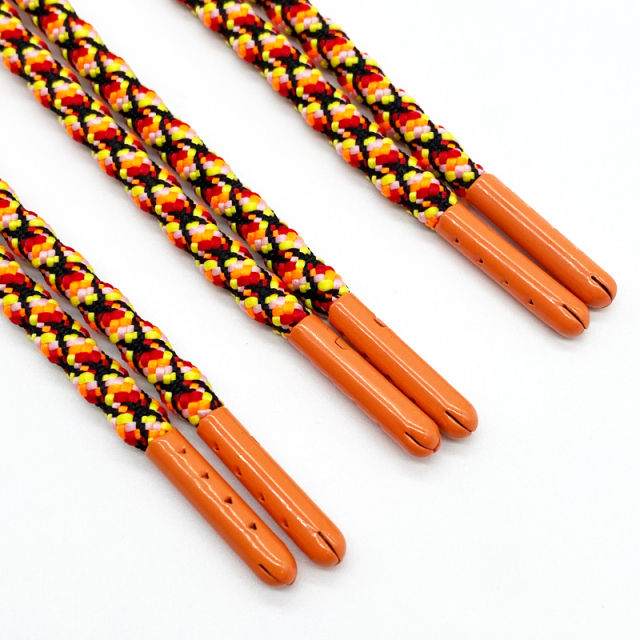 High quality custom fashion hoodie string aglet metal tips shoelace garment polyester drawstring Braided cord design drawcord