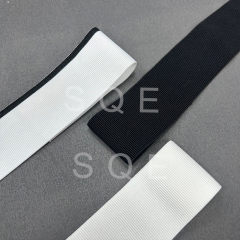 wholesale high-quality black and white crocheted knitted elastic band webbing wholesale rubber polyester webbing