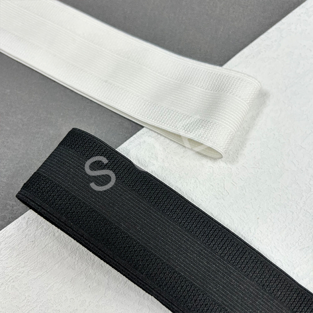 Wholesale custom non-slip wide elastic waistband printed silicone dots gripper elastic band for cycling jersey sportswear