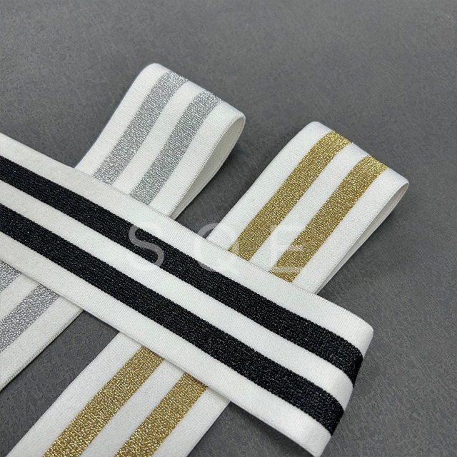 Factory Custom Eco-friendly Jacquard Woven Soft Printed Elastic Band Spandex Material with Logo Waistband Elastic Webbing Belt
