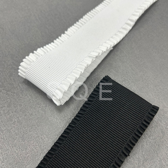 wholesale high-quality black and white crocheted knitted elastic band webbing wholesale rubber polyester webbing